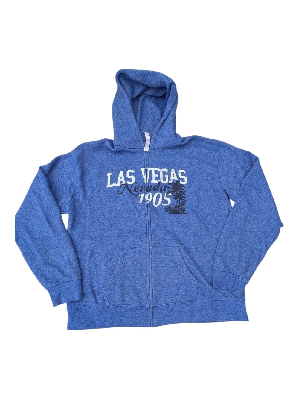 Teemax Las Vegas Nevada XL Hoodie Jacket Full Zip Navy Cotton Poly Fleece